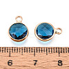 Golden Tone Brass Glass Charms X-GLAA-ZX008-24D-G-3