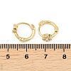 Flower Brass Micro Pave Clear Cubic Zirconia Hoop Earrings EJEW-D348-16G-3