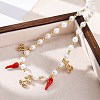 Brass Micro Pave Clear Cubic Zirconia Beaded Necklaces NJEW-Z059-06G-02-2