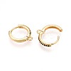 Brass Micro Pave Cubic Zirconia Hoop Earring Finding KK-N261-51A-G-2