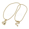 Brass Micro Pave Colorful Cubic Zirconia Peach Heart Pendant Necklaces for Women LS-NJEW-Q346-01G-02-2