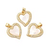 Rack Plating Brass Micro Pave  Cubic Zirconia Pendants KK-B068-44G-2