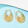 304 Stainless Steel Stripe Hoop Earrings EJEW-S265-11G-2
