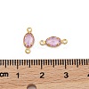 Brass Plum Cubic Zirconia Connector Charms KK-T070-09G-02-3