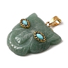 Natural Green Aventurine & Synthetic Turquoise Pendants G-Z090-02G-02-2