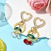 Cherry Alloy & Glass Pendant Decoration HJEW-SW00115-01-3