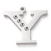 Tarnish Resistant 304 Stainless Steel Letter Pendant Rhinestone Settings LS-STAS-J028-01Y-1