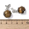 Natural Tiger Eye Round Pendants G-G207-01P-04-3