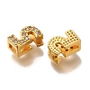 Rack Plating Number Brass Micro Pave Clear Cubic Zirconia Silde Charms KK-A231-13F-2