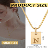1Pc Stainless Steel Letter Rectangle Pendant Necklaces NJEW-LP0001-34N-G-2
