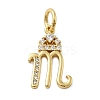 Brass Micro Pave Cubic Zirconia Pendants KK-M273-01G-M-1