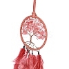 Iron Woven Web/Net with Feather Pendant Decorations LS-AJEW-P097-11-2