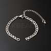 Tarnish Resistant Handmade 304 Stainless Steel Curb Chains Bracelets Making Accessories AJEW-JB01021-2