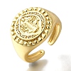 Rack Plating Round with Saint Brass Open Cuff Rings RJEW-S411-11G-01-1