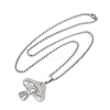 201 Stainless Steel Hollow Moon Star Mushroom Pendant Necklaces for Women LS-NJEW-K283-34P-4