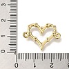 Rack Plating Brass Pave Clear Cubic Zirconia Heart Links Connector Charms KK-K373-11A-G-3