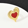 Heart 304 Stainless Steel Enamel Finger Rings for Women RJEW-G355-09G-02-2
