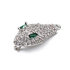 Brass Clear & Green Cubic Zirconia Connector Charms KK-P289-11P-2