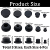 30Pcs 5 Styles Silicone Hole Plugs AJEW-GF0011-63B-2