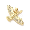 Rack Plating Brass Micro Pave Clear Cubic Zirconia Pendants KK-C047-20B-G-1