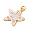 Brass Enamel Sea Animals Pendants KK-I378-15G-B-3
