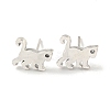 Rack Plated Monkey Brass Micro Pave Clear Cubic Zirconia Stud Earrings for Women EJEW-Z048-07P-1