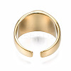 304 Stainless Steel Smiling Face Open Cuff Ring RJEW-T023-90G-2