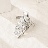 Leaf 304 Stainless Steel Open Cuff Rings for Women LS-RJEW-G338-06P-2