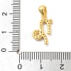 925 Sterling Silver Micro Pave Clear Cubic Zirconia Pendants LS-STER-Z012-06G-03-3