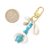 4Pcs 4 Styles Synthetic Turquoise Chip Bead and Shell Pendant Decorations HJEW-JM02915-6