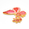 Rack Plating Alloy Enamel Big Pendants ENAM-N056-399G-G-2