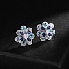 Copper & Zirconia Flower Petal Stud Earrings for Women ZY3251-2-1