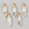 Faceted Natural Quartz Crystal Pointed Pendants G-H252-F07-1