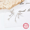 Anti-Tarnish Rhodium Plated Platinum Plated 925 Sterling Silver Wing Stud Earrings with Shell Pearl RF3669-3