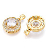 Brass Micro Pave Cubic Zirconia Pendants KK-N254-233G-2