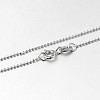 Anti-Tarnish Trendy Rhodium Plated 925 Sterling Silver Ball Chain Necklaces X-STER-M050-1.0B-09-2