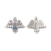 Brass Micro Pave Colorful Cubic Zirconia Connector Charms KK-E068-VB034-2