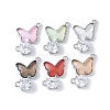 Brass Micro Pave Cubic Zirconia and Glass Connector Charms KK-F892-48P-1