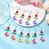 Glass Seed Beads Butterfly Dangle Earrings EJEW-MZ00347-1