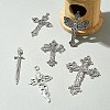 6Pcs 6 Styles Tibetan Style Alloy Cross Pendants FIND-FS0002-57-8