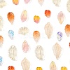 120Pcs 8 Styles Autumn Theme Two-Tone Transparent Glass Charms GLAA-FS0002-56-3