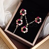 Ring Alloy Rhinestone Pendant Necklaces & Braceleta & Stud Earrings Sets WG4EA96-03-2