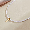 Imitation Pearl with Stainless Steel Pendants Necklaces NJEW-LP0001-51J-G-3