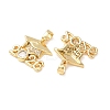 Brass Micro Pave Clear Cubic Zirconia Pendants X-KK-D223-01G-2