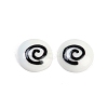 White and Black Flat Round Cartoon Resin Cabochons LS-CRES-Q009-01E-1