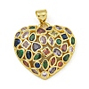 Rack Plating Brass Pave Cubic Zirconia Pendants KK-U029-08G-03-1