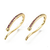 Brass Micro Pave Cubic Zirconia Cuff Earrings EJEW-T046-39G-NF-3