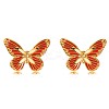 304 Stainless Steel Enamel Butterfly Stud Earrings EJEW-Z147-10G-3