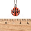 Zinc Alloy Hyacinth Rhinestone Sport Ball Pendant Cable Chain Necklaces NJEW-U024-01P-03-5