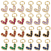 24Pcs 8 Colors Brass Micro Pave Cubic Zirconia Charms ZIRC-BBC0002-07-1
